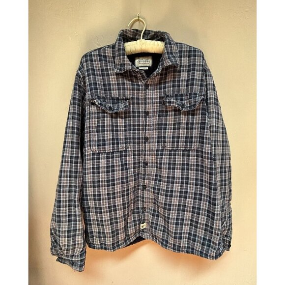 Boston Traders Men XL Flannel Shirt Jacket Button Front Plaid Multicolor Casual - Picture 1 of 9
